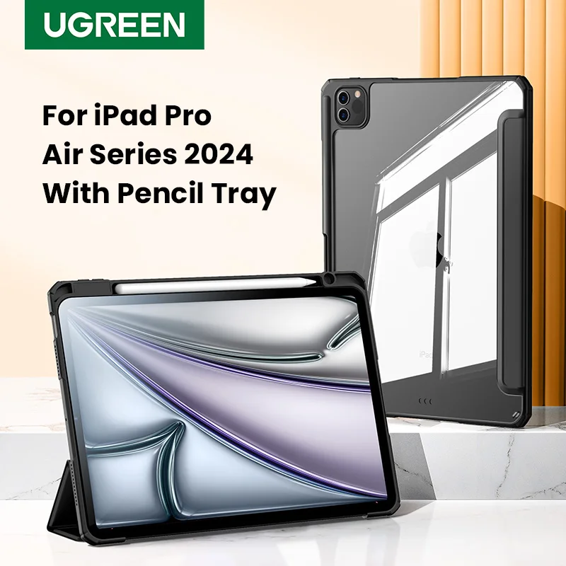 Ugreen-capa Protetora para Ipad Smart Cover com Fecho Porta-lápis Ipad Pro 13 11 2024 Air
