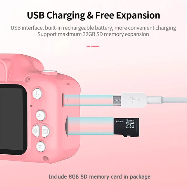 Câmera digital infantil de desenho animado