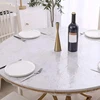 10 Pcs 0.8/1/1.2/1.4M Disposable Fitted Round Tablecloth Transparent Waterproof Oil-Proof Dinning Table Cover Protector Cloth 3