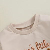 Pudcoco Baby Girl Boy Sweatshirt Romper Halloween Clothes Letter Pumpkin Fuzzy Embroidery Longsleeve Toddler Fall Jumpsuit 0-18M 3