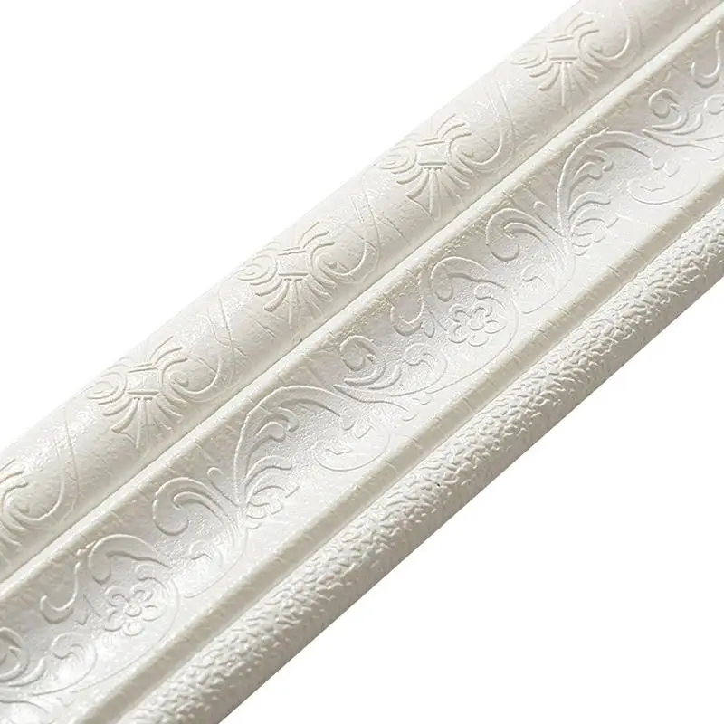 3D Wall Trim Line Skirting Border Self Adhesive Waterproof Baseboard Wallpaper Wall Sticker For Living Room Home Decor