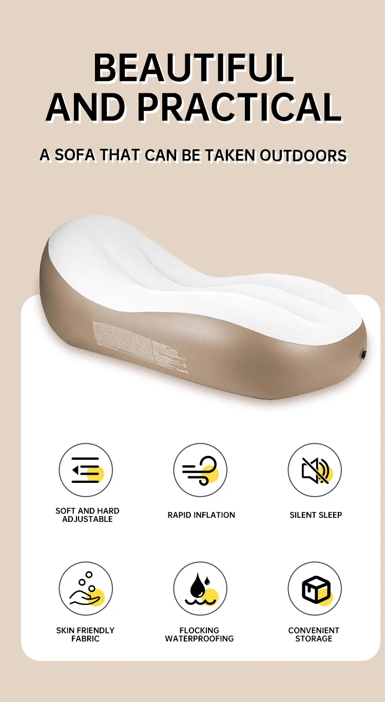 Description Picture 4 of itemInflatable sofa, portable air mattress for outdoor camping, foldable lazy air lounge chair, home leisure chair