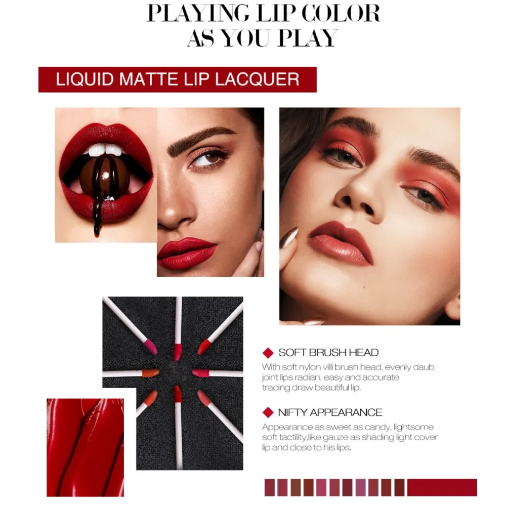 12-Color Velvet Matte Liquid Lipstick Set 2