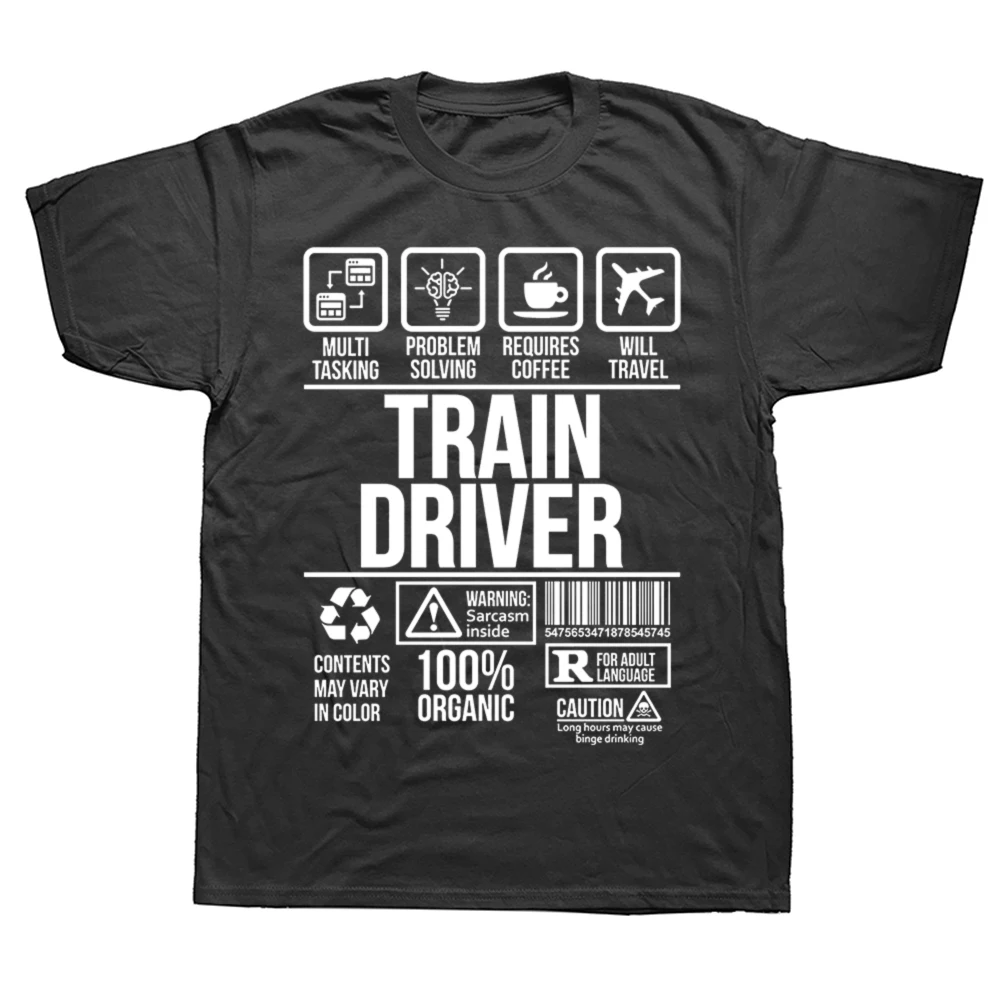 Lustige Zug Fahrer Job Beruf T Shirts Grafik Baumwolle Streetwear Kurzarm Oansatz Harajuku Hip Hop T-shirt Herren Kleidung