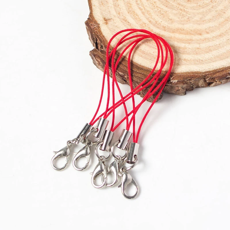 Vibrant Gold/Rhodium Charm Cord with Lobster Clasp for DIY Jewelry and Accessories Crafting - 50pcs