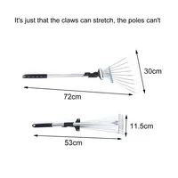 Yard Lawn Collect Loose Debris Garden Rake Fan Broom Stainless Steel 9 Teeth Telescopic Leaf Brush Home Hand Tool Garden Fork 2