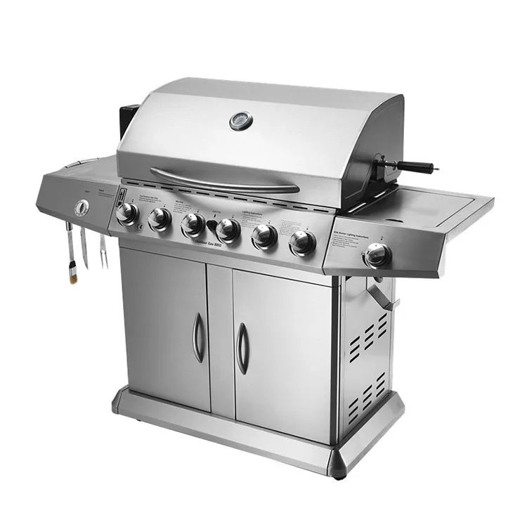 6 + 1 Bruciatori Char Broil Barbecue Grill Barbecue A Gas Propano Con Bruciatore Laterale Carrello Carrello Carrello Griglia Per Barbecue A Carbone Al