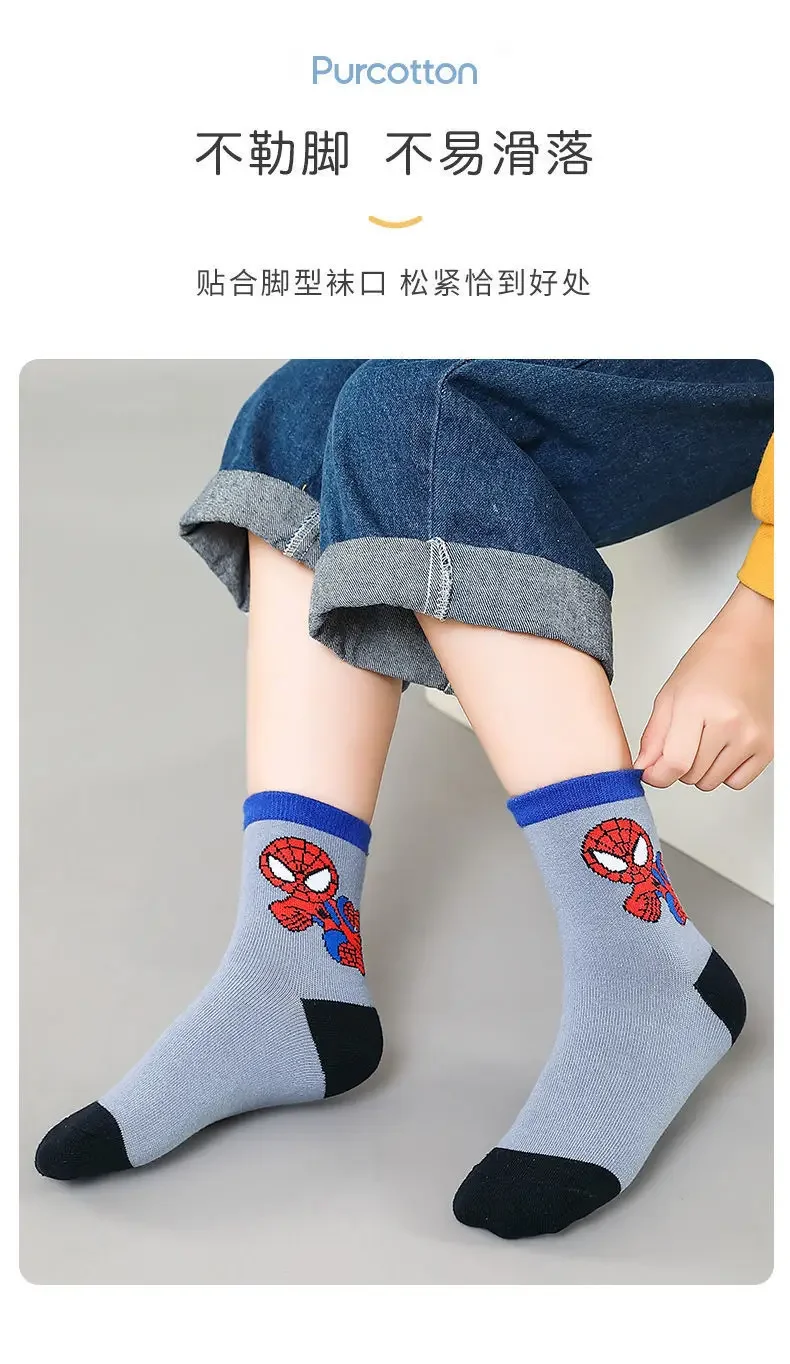 Disney Baby Socks Spiderman Cartoon Anime Hero Cotton Boys Tube Socks Children Autumn Winter Kids Socks Random 1pair 5 S3ab8f596f0a249c29523368724a10751A