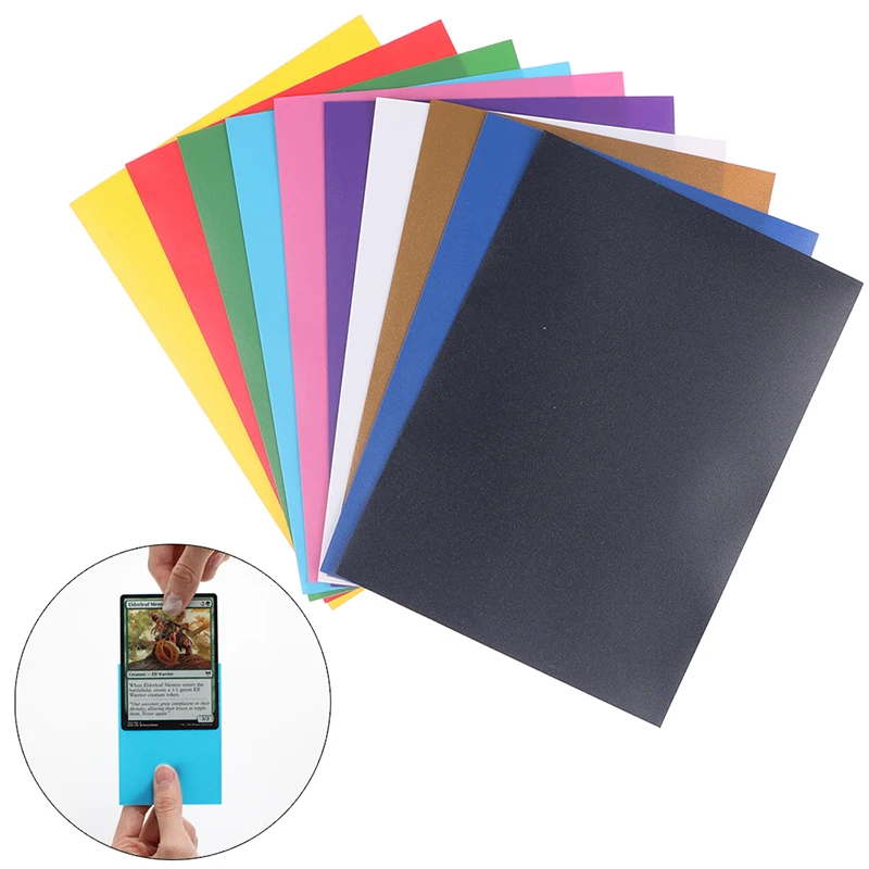 Trading Card Sleeves 100PCS Matte Colorful Standard Size Card Sleeves TCG Trading Cards Protector Tarot Shield Board Games Magical Cover PKM 66x91mm