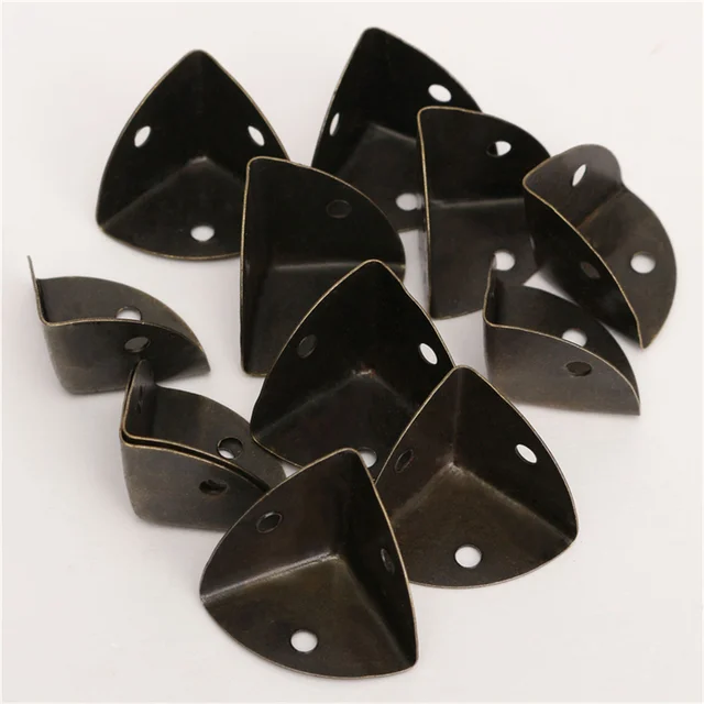 12ชิ้นตกแต่งโลหะเครื่องประดับหน้าอกกล่องของขวัญกรณีไม้ขอบป้องกันมุมวงเล็บมุมฮาร์ดแวร์ aksesori perabot 3