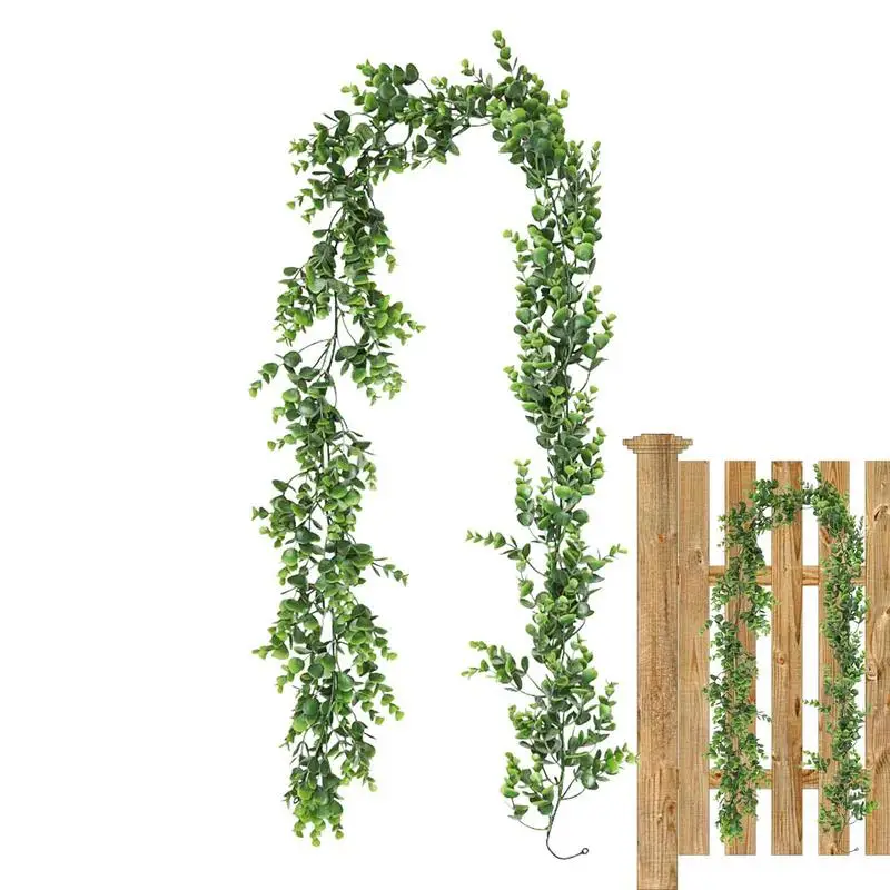 

Fake Eucalyptus Rattan Artificial Plants Vine Green Willow Leaf Ivy Wall Hanging Garland For Home Wedding Party Decor