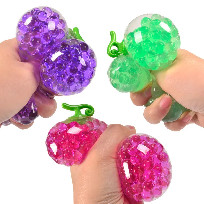 

Creative New Release Beads Grape Simulation Fruit Grape Color Beads Decompression Release Ball Toy