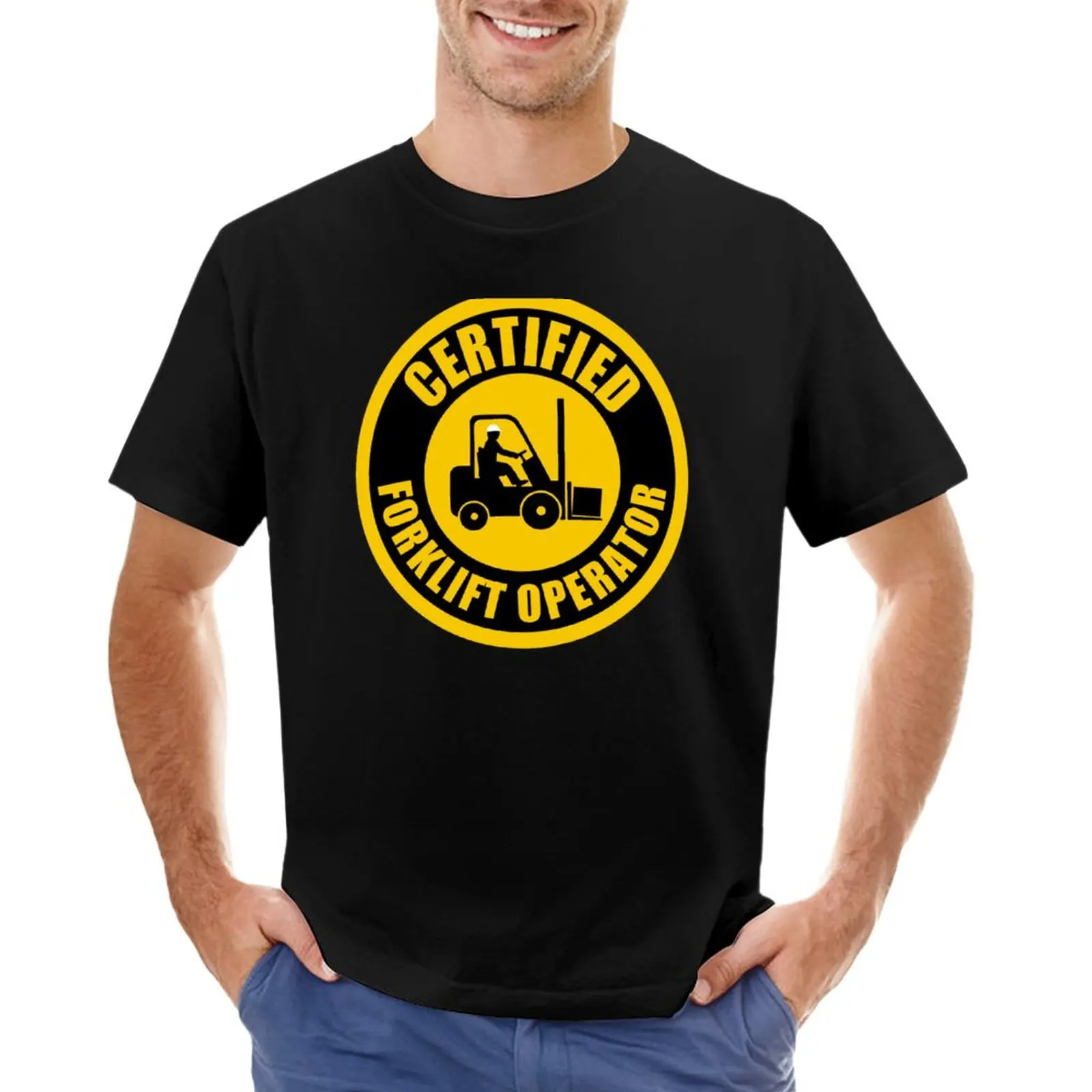 

Forklift operator Certified T-Shirt oversized anime blacks t shirt men