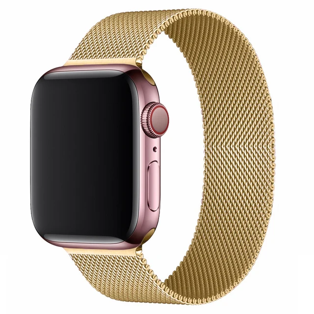Magnetic Loop Strap For Apple watch Band 45mm 41mm 44mm 40mm 42mm 38mm Stainless steel correa bracelet iWatch serie 3 7 5 6 se 3 Gold 5