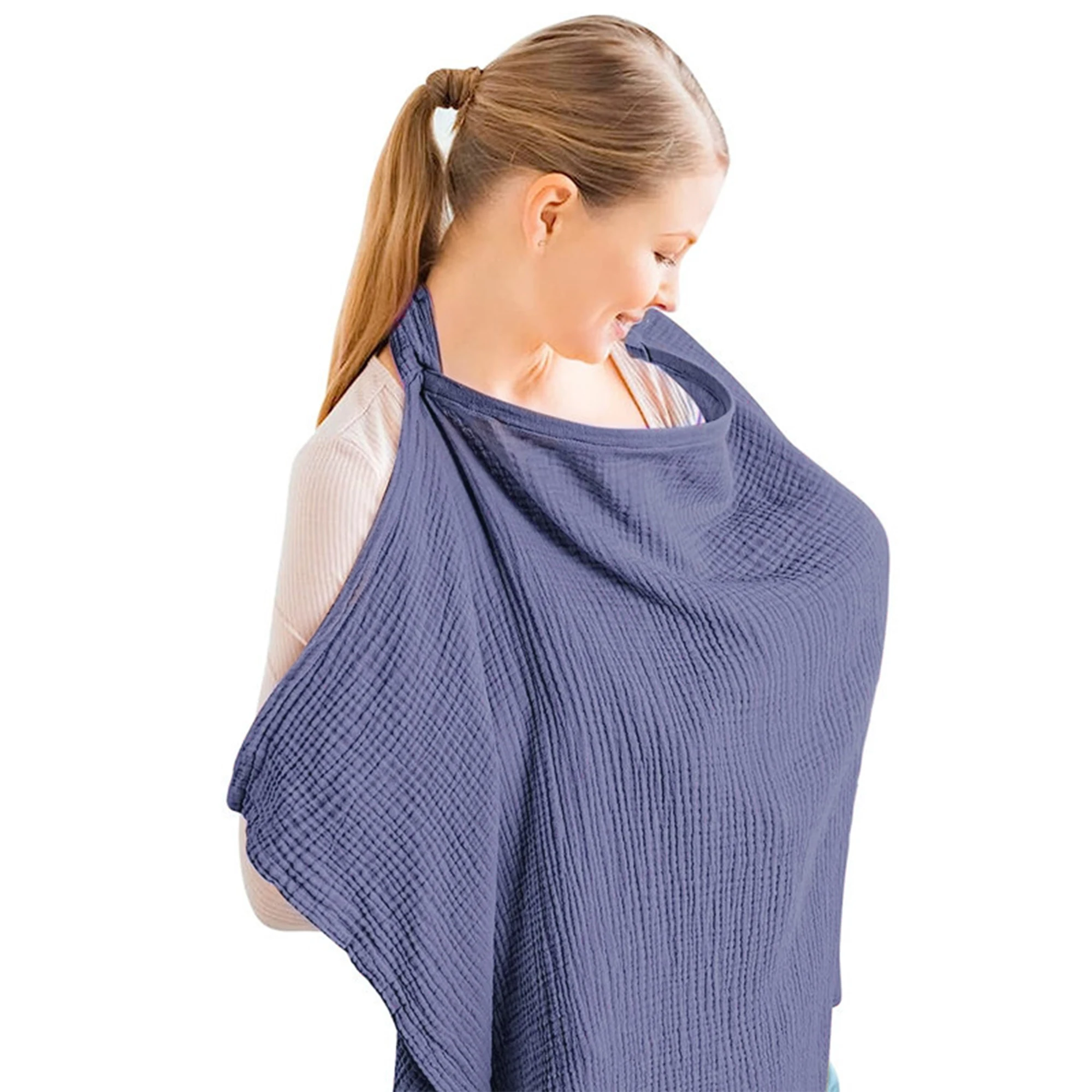 Mother Outing Breastfeeding Cover Cotton Solid Color Baby Feeding Nursing Shawl Adjustable Privacy Apron Baby stroller quilt