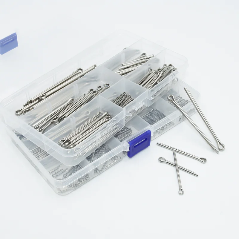 Versatile and durable 304 stainless steel cotter clip pin set for various automotive, machinery, and DIY applications.
