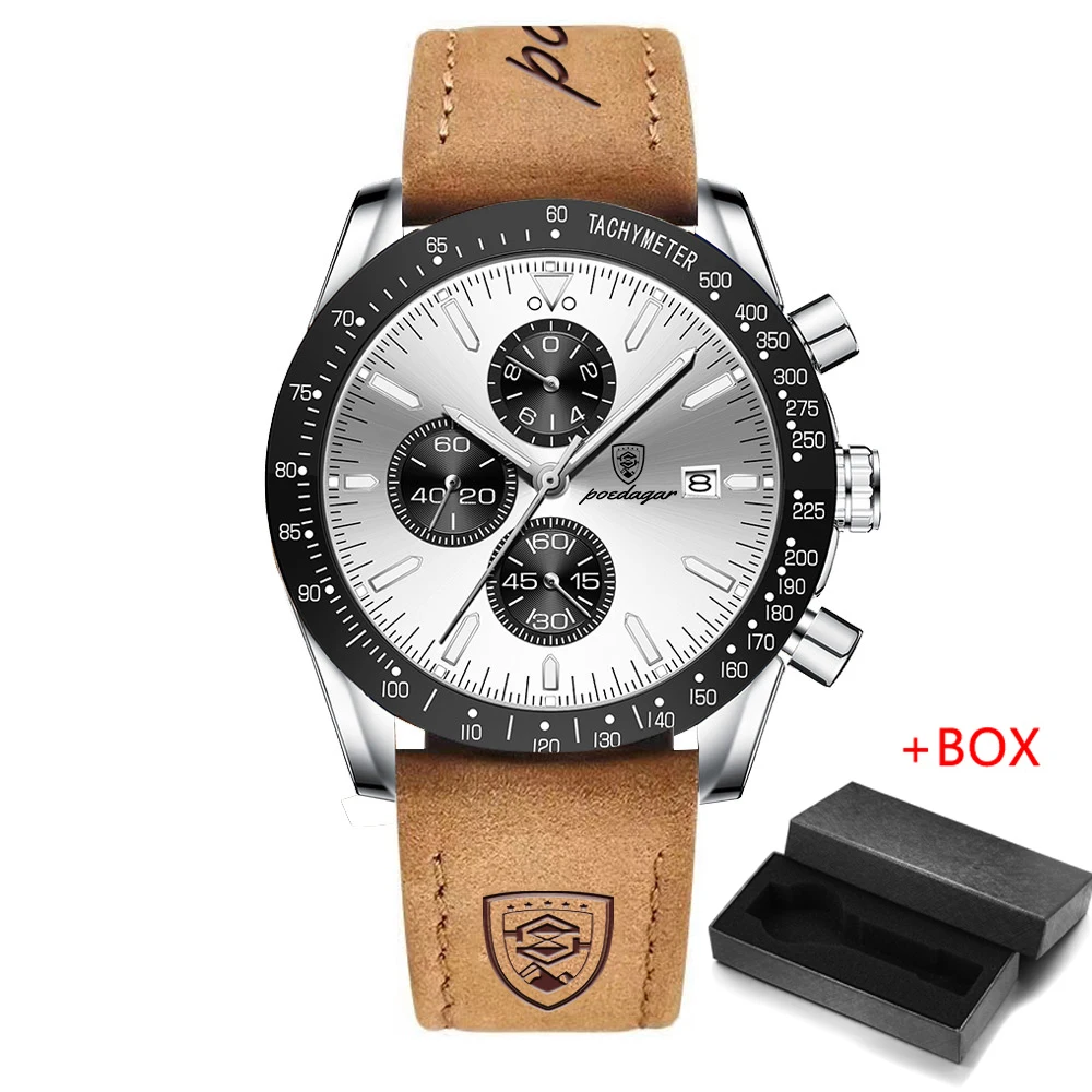 Leather Silver White