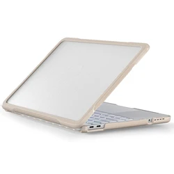 Soft Edge TPU PC Hybrid Semi - Transparent Protective Case for MacBook Neo (Beige)