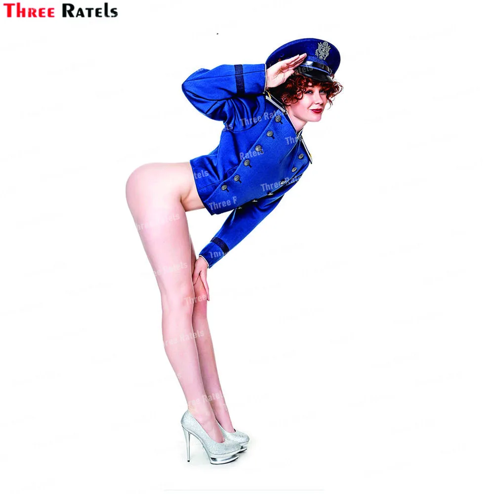 

Three Ratels L402 airline pin up Anime Girl Stickers For Car Styling Decoration Vinyl Waterproof Material