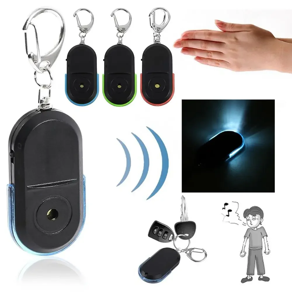 Wireless 10m Anti-Lost Alarm Key Finder Locator Keychain Whistle Sound With LED Light Mini Anti Lost Key Finder 2