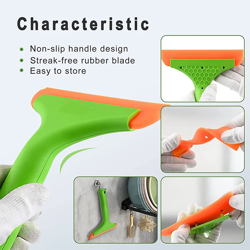 Non-Scratch Silicone Squeegee Car Wrap Tools Water Wiper Drying Blade Soft Window Squeegee Scraper For Windshield Glass Mirror