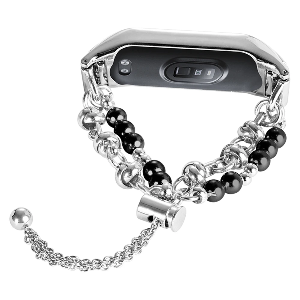 Elegant Blue Alloy Chain Wristband Bracelet - Metal Smart Band Accessory