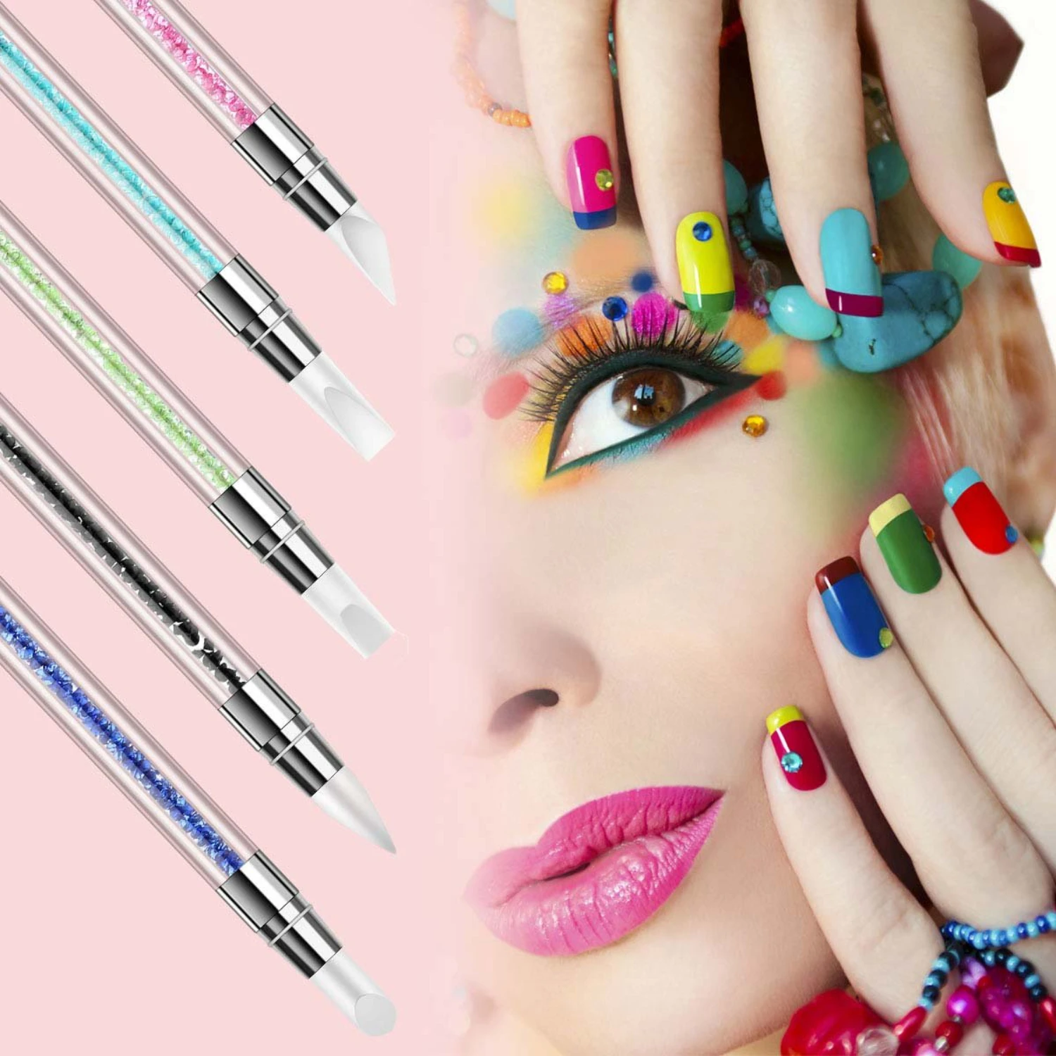 Sculptural Nail Art Kit for Professional-Looking Designs & Beautiful Nails! Glass jars for acrylic Clear acrylic powder Dip nail