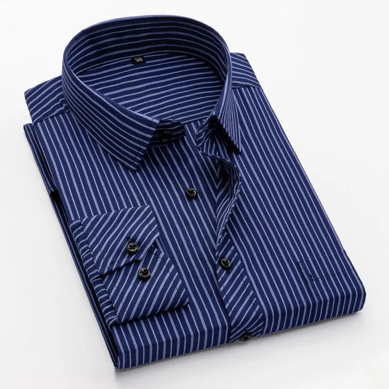 Fashion Formal Shirts Long Sleeve Shirts Comma Long Sleeve Shirt white-blue striped pattern casual look 