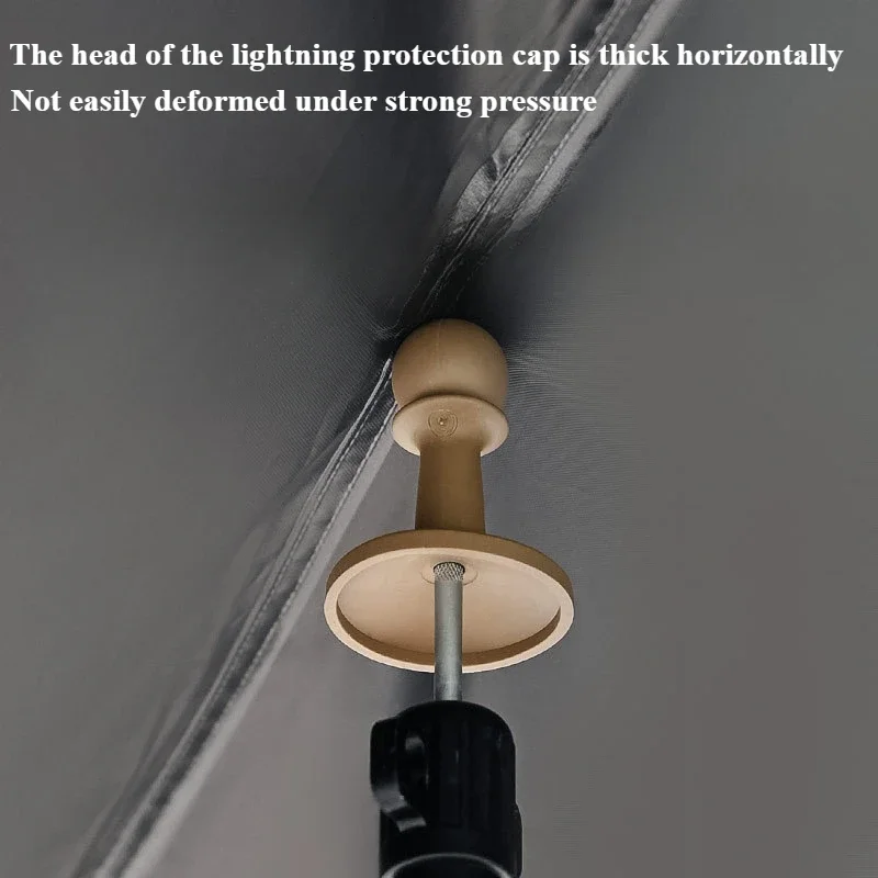 4pcs Camping Canopy Tent Pole Support Pole Lightning Cap Lightning Cap Thimble Camping Tent Accessories