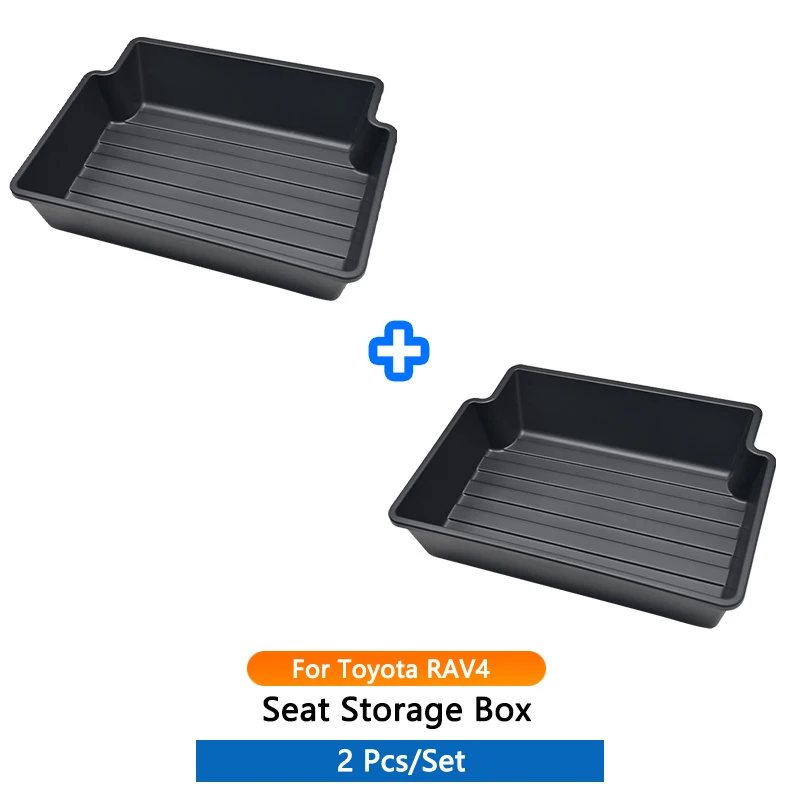 Boîte De Rangement Sous Siège Voiture TPE - Compatible Toyota RAV4, Highlander, Etc. - Noir - 1 Ou 2 Pièces - Organisateur Voiture