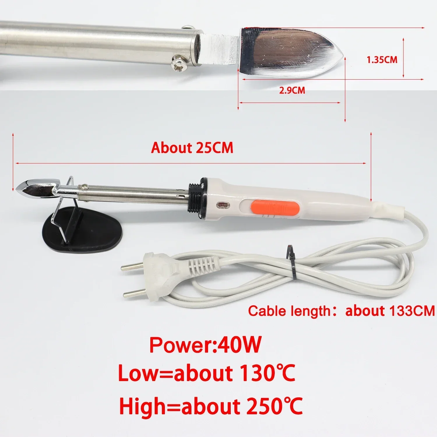 Leather Iron 40W Mini Portable Ironing Tool Wrinkle Removal Repair Pure Copper Head Plastic