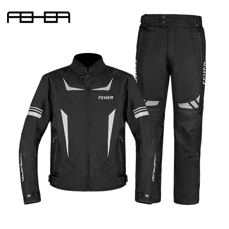 FEHER Motorcycle Jacket Man Suit All Seasons Night Reflective Design Waterproof High Quality Motorcycle Riding Pants and Jackets