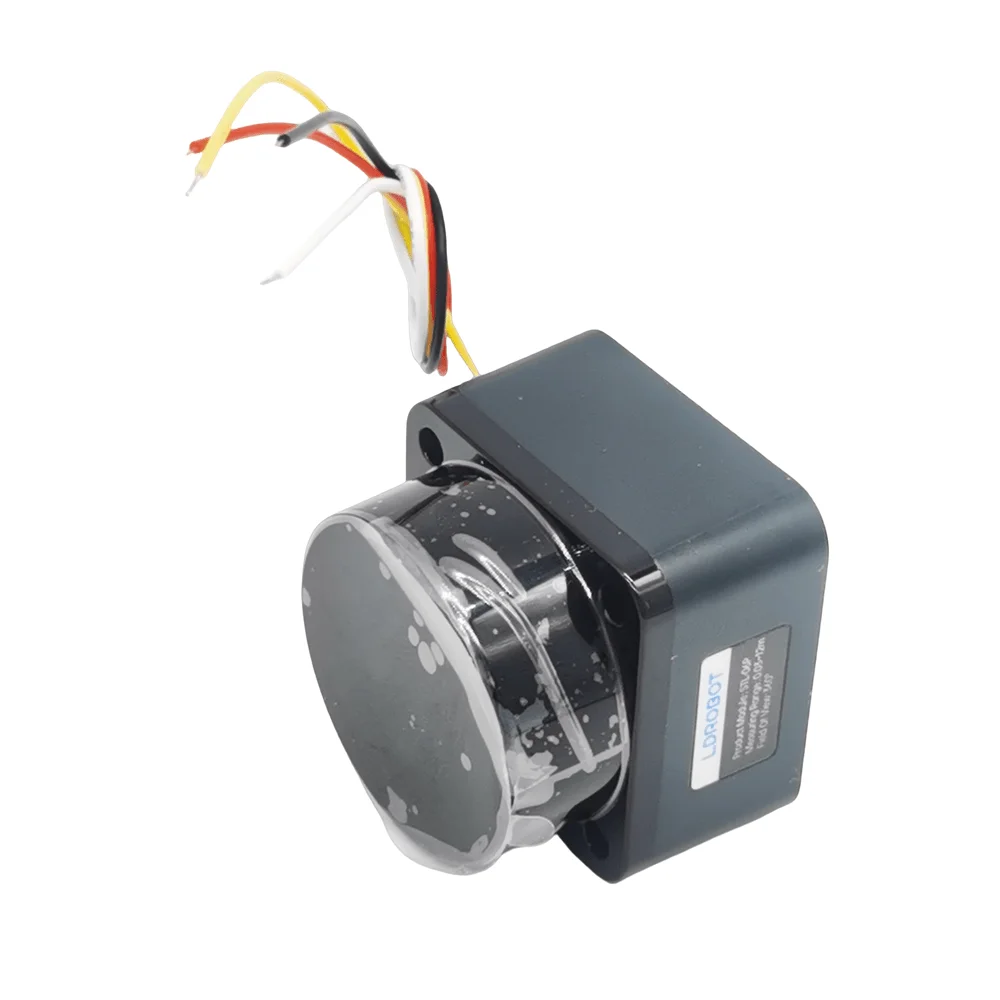 Gros plan sur le capteur du Module Lidar LD06 Mini DToF Radar 12m 360° pour Drone Professionnel, montrant la lentille
