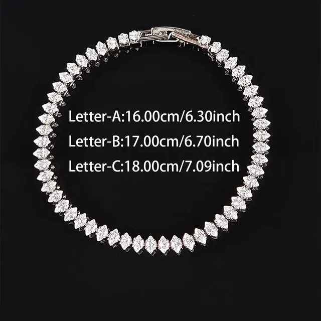 2024 New Marquise Oval Square Cut Luxury Silver Color on Hand Tennis Bracelet Bangle for Women Party Gift Jewelry S7062 6