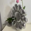 Silver Hiroshi Fujiwara Sunflower Cushion Bedroom Living Room Leather Textured Cushion Smile Office Cushion Home Decor 3