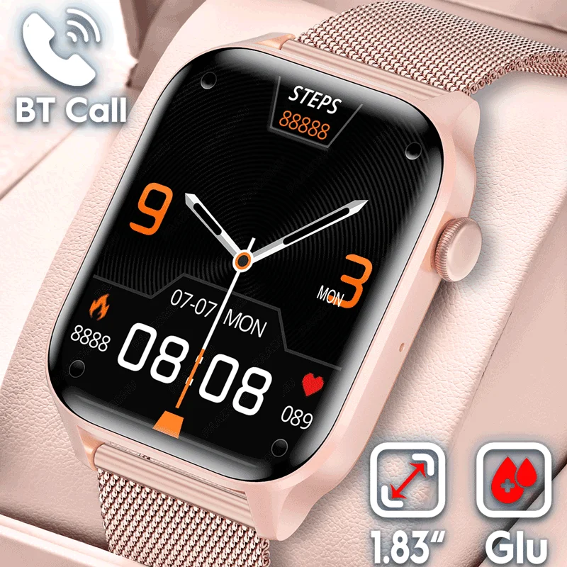 

2023 New Smart Watch For Women 1.83-inch Screen Bluetooth Call Lady Health Monitor Waterproof Sports Fitness Tracker Smartwatch