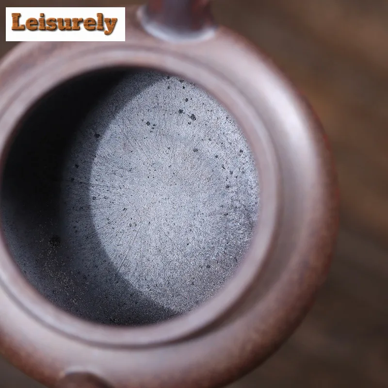160ml Handmade Yixing Purple Clay Teapots Handmade Tripodia Pot Raw Ore Wood-fired Porcelain Mud Tea Maker Kettle Zisha Tea Set