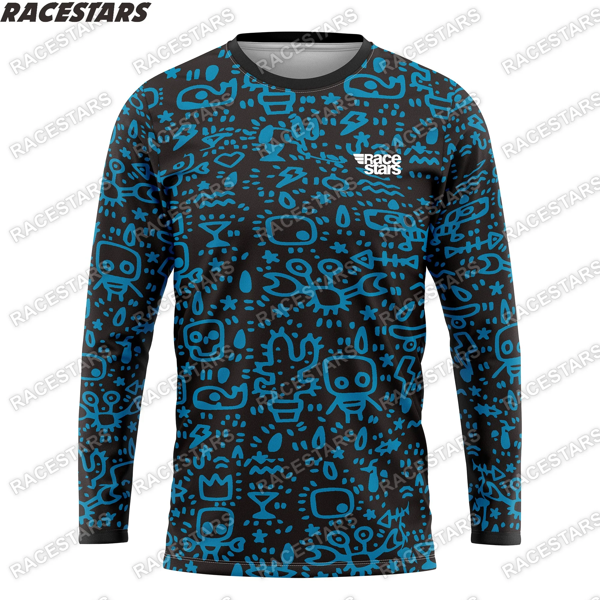 Willbros Combinaison De Pantalon En Maillot De Motocross Hommes Dirt Bike Ensemble D'engrenages MX Femmes Hors Route Équitation Adulte Vêtements De Course, Bleu Blanc Jaune, Jersey S / Pants 30