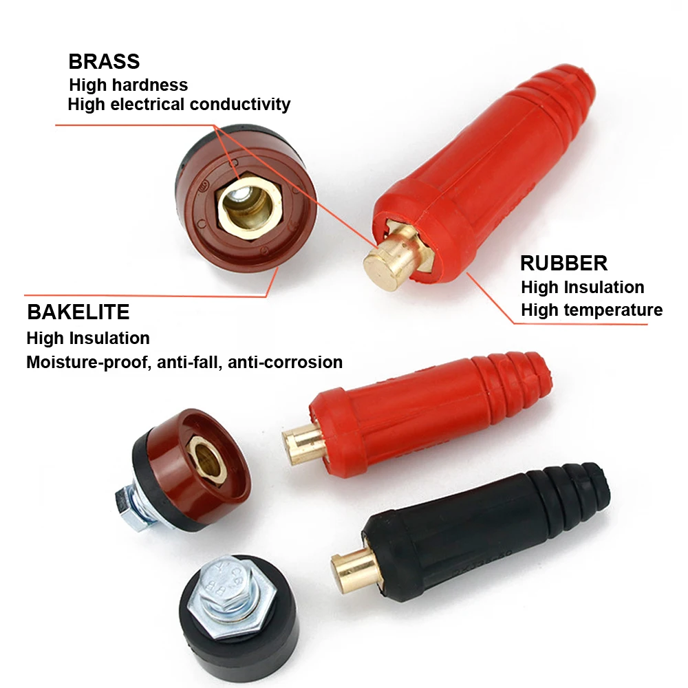 Welding Cable Connector 2PCS DKJ 10-25/35-50/50-70 TIG Welding Cable Panel Connector Accessory Plug Socket Welding Machine Quick Fitting Connector welding cable connector