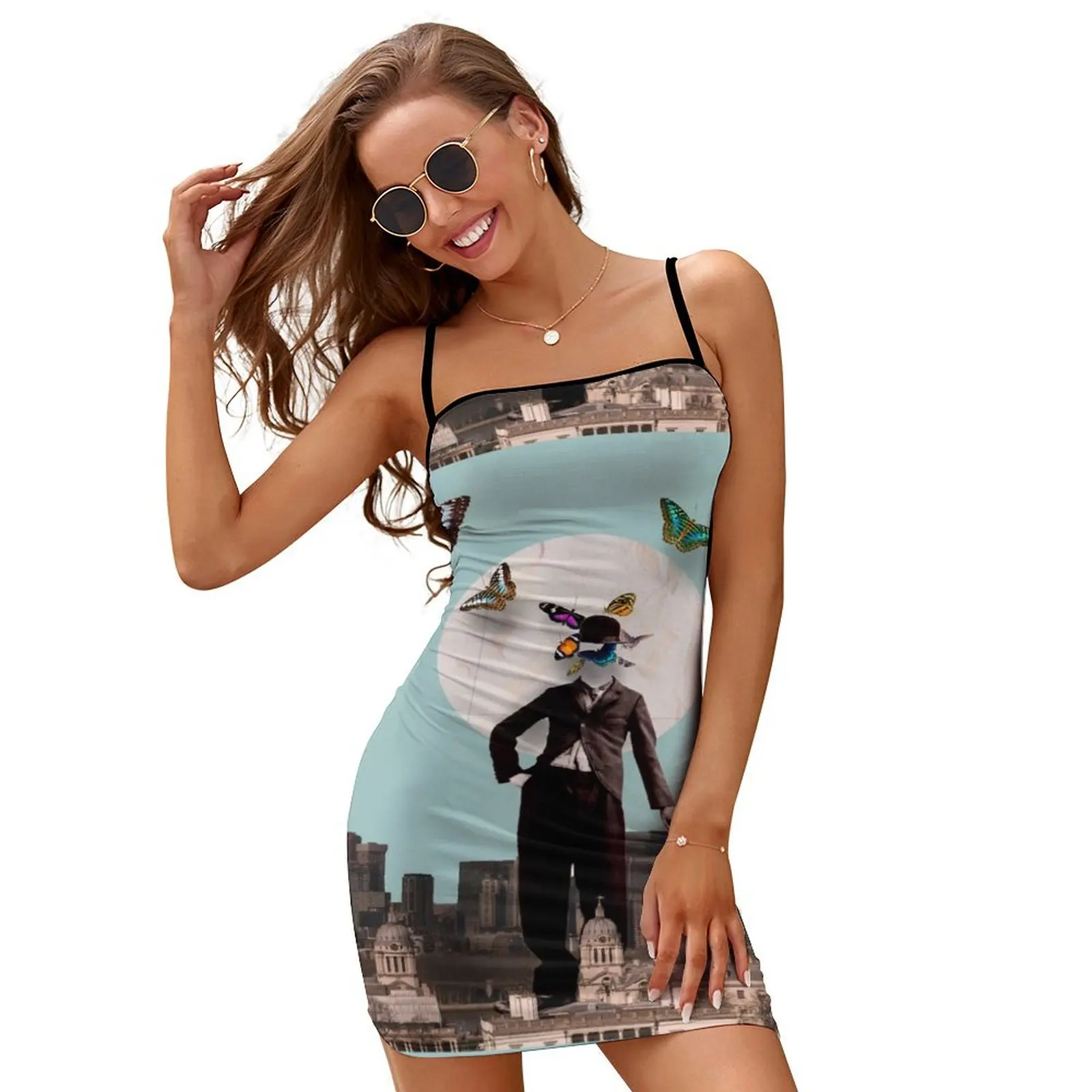

Charlie chaplin collage Slip Dress beach dress Clothing female prom dresses 2024 loose women's dress