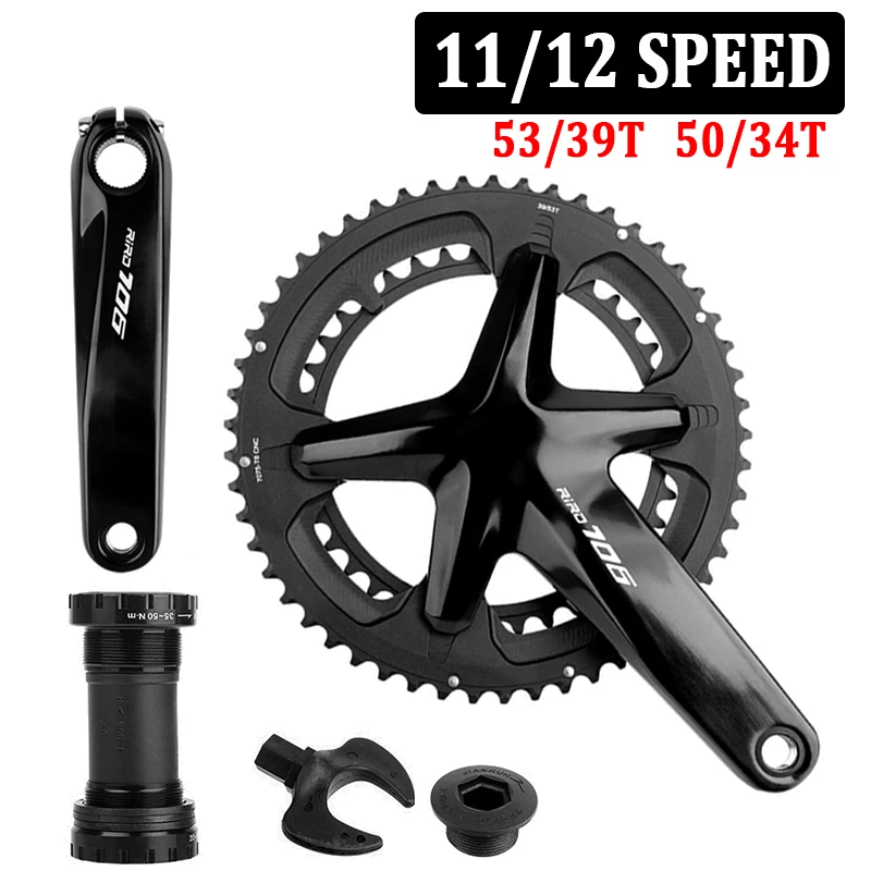 

50-34T 53-39T Bicycle Aluminum Alloy Cranksets 11/12 Speed Road Gravel Bike Crankset Integrated Bike Crank Set Cycling Parts