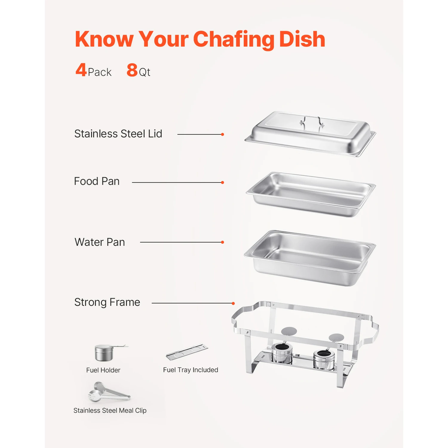 Stainless Steel Chafer Rectangle Catering Warmer Server
