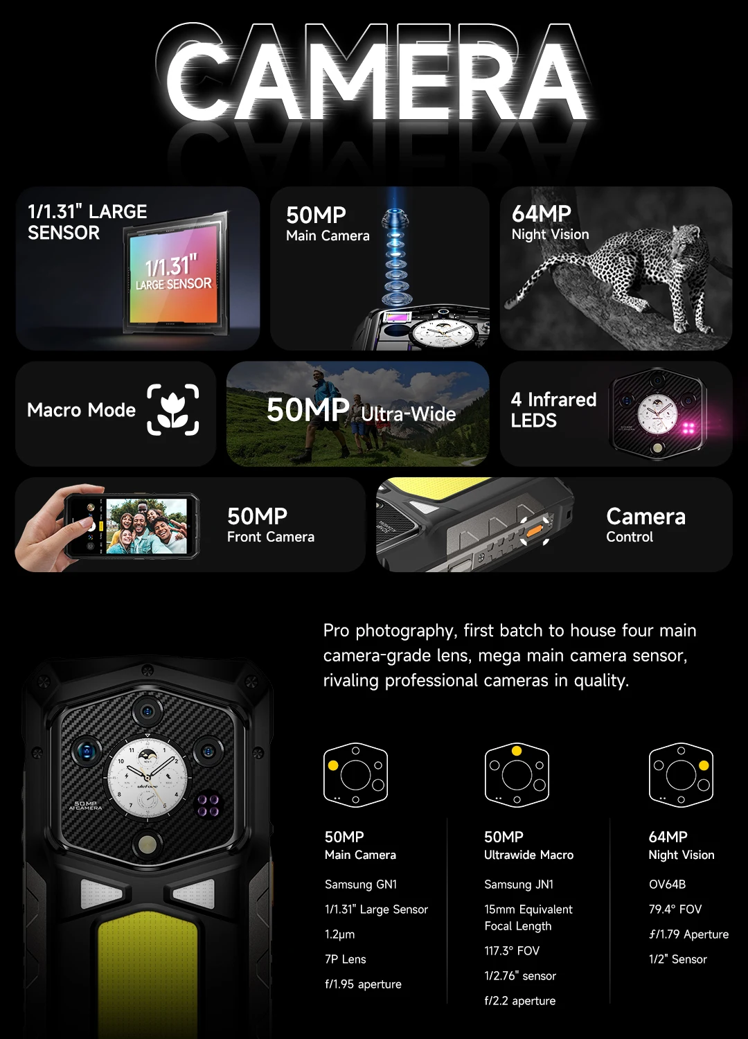 Ulefone Armor 29 Pro 5G AI Rugged Phone 21200mAh 120W 64MP Night Vision 6.67" 120Hz 512GB ROM Mobile MTK Dimensity 7400