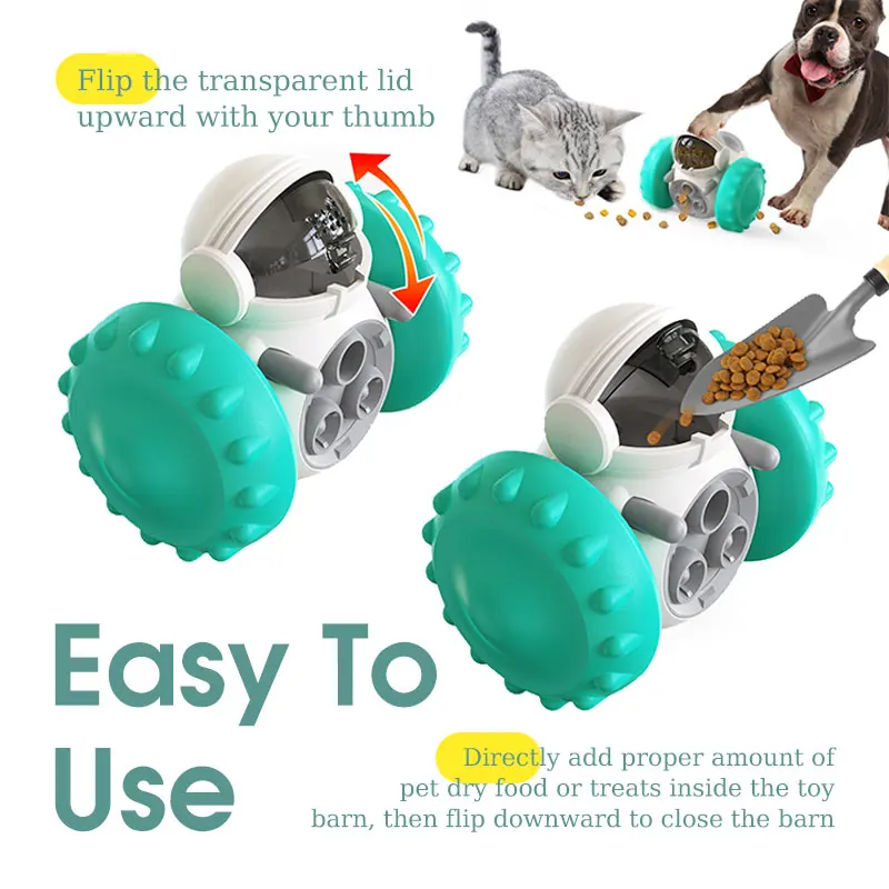 LEEDOAR New Style Dog Treat Puzzle Toys Interactive Treat Food Dispenser  Robot Wheel Slow Feeder Toys for Small Medium Dogs Play - AliExpress