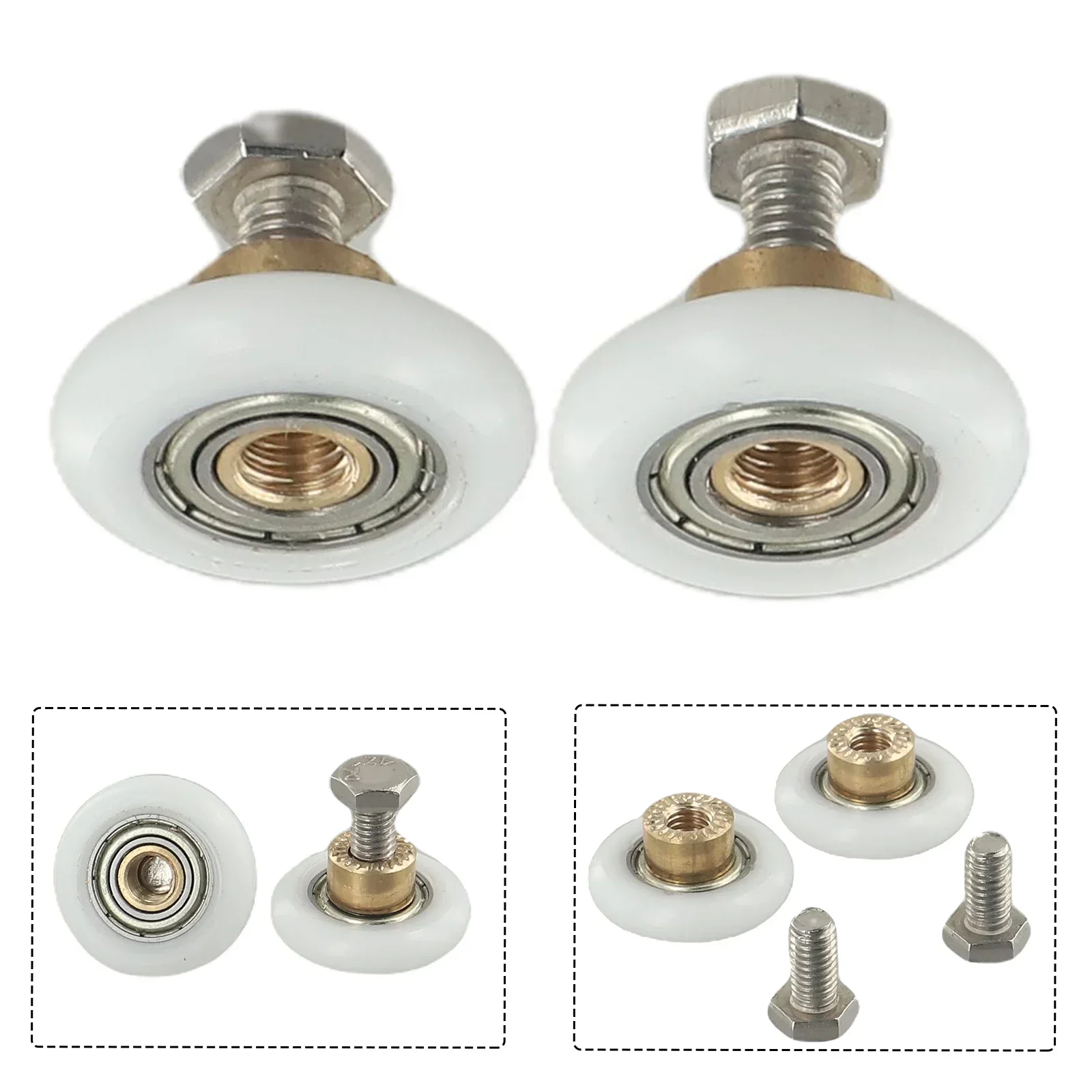 Door Roller Replacement Shower Runner Wheels 19/23/25mm Wheel Diameter 5mm Hole For Shower Enclosures Steam Cabins 2Pcs, shower door rollers, sliding door roller, shower room pulley, shower room rollers, shower room accessories