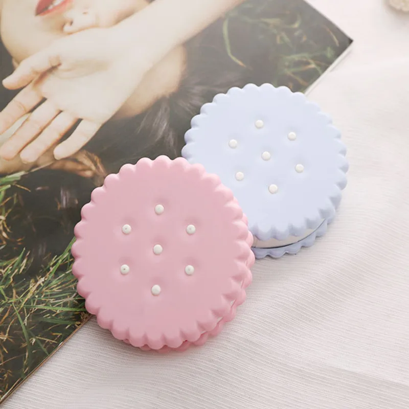 Contact Lens Case 1 PC KSSEYE Easy to Carry Mirror Case Travel Set Tweezers Suction Stick Eye Care Kit Round Biscuit Cute Box contact lenses tools