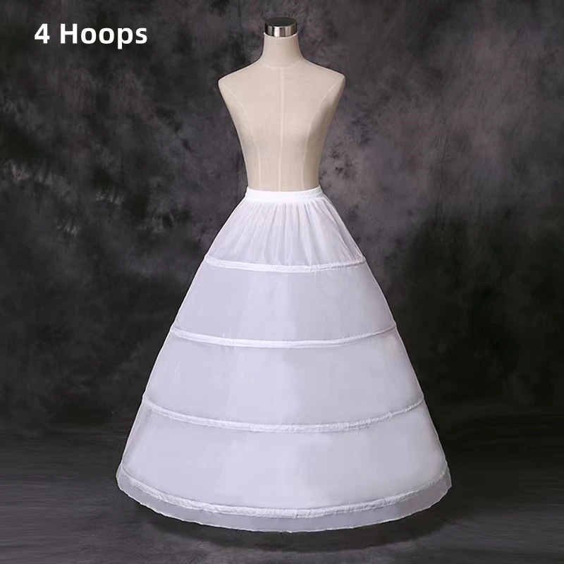 

Hotsell White And Black 4-Hoops Petticoats Bustle For Ball Gown Wedding Dresses Underskirt Accessories Party Bridal Crinolines