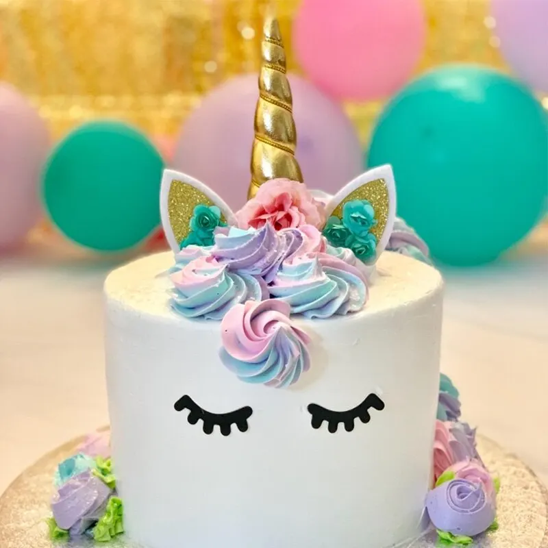 Description Picture 3 of itemUnicorn Party Cake Topper Cloud Rainbow Cake Flags Decor Kids Birthday Party Cupcake Topper Unicorn Party Supplies