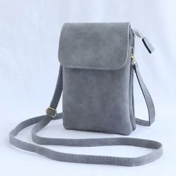Borsa a tracolla da donna alla moda Borsa a tracolla per cellulare in pelle PU Borsa a tracolla con patta solida Piccola borsa a tracolla femminile per donna 1