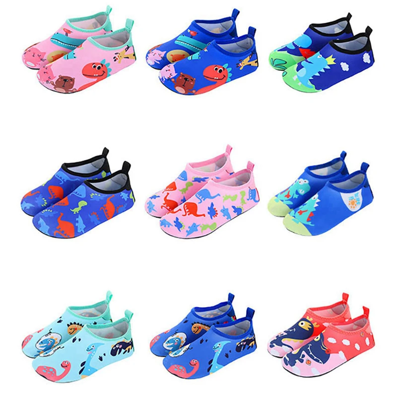 Boys Girls Water Shoes Kids Barefoot Beach Seaside Aqua Socks Children Dinosaur Soft Diving Wading Shoes Surfing Swimming water shoes aqua shoes diving shoes barefoot shoes diving socks